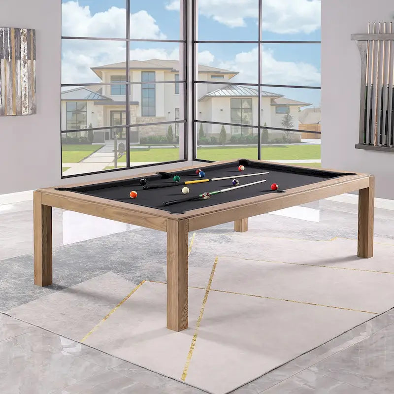 Table de billard convertible en table à manger Olivia 8 pieds Vintage Ash
