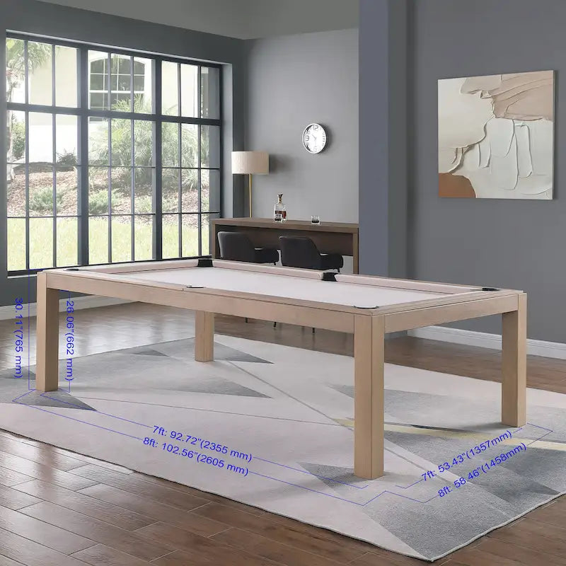 Table de billard convertible en table à manger Olivia 8 pieds Vintage Ash