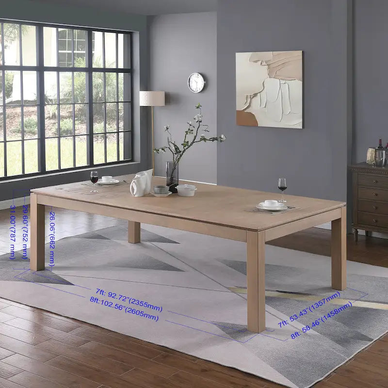 Table de billard convertible en table à manger Olivia 8 pieds Vintage Ash