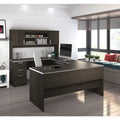 Bureau d'angle en U Ridgeley avec caisson et élément haut