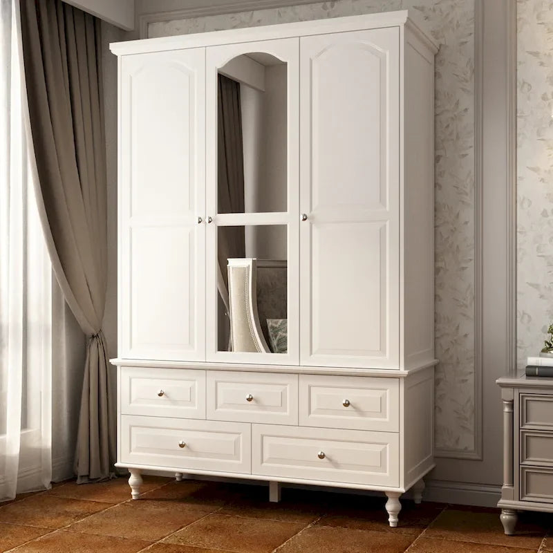 70.9H Armoires penderies laquées Placard en bois avec porte miroir