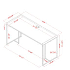 Bureau informatique Magnus Industrial de 59 pouces en métal avec ports USB par