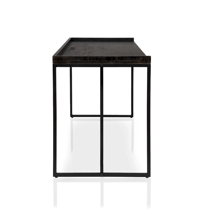 Bureau informatique Magnus Industrial de 59 pouces en métal avec ports USB par