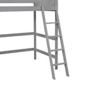 Lit mezzanine simple en bois massif Merax avec échelle