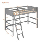 Lit mezzanine simple en bois massif Merax avec échelle