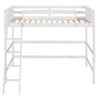 Lit mezzanine simple en bois massif Merax avec échelle