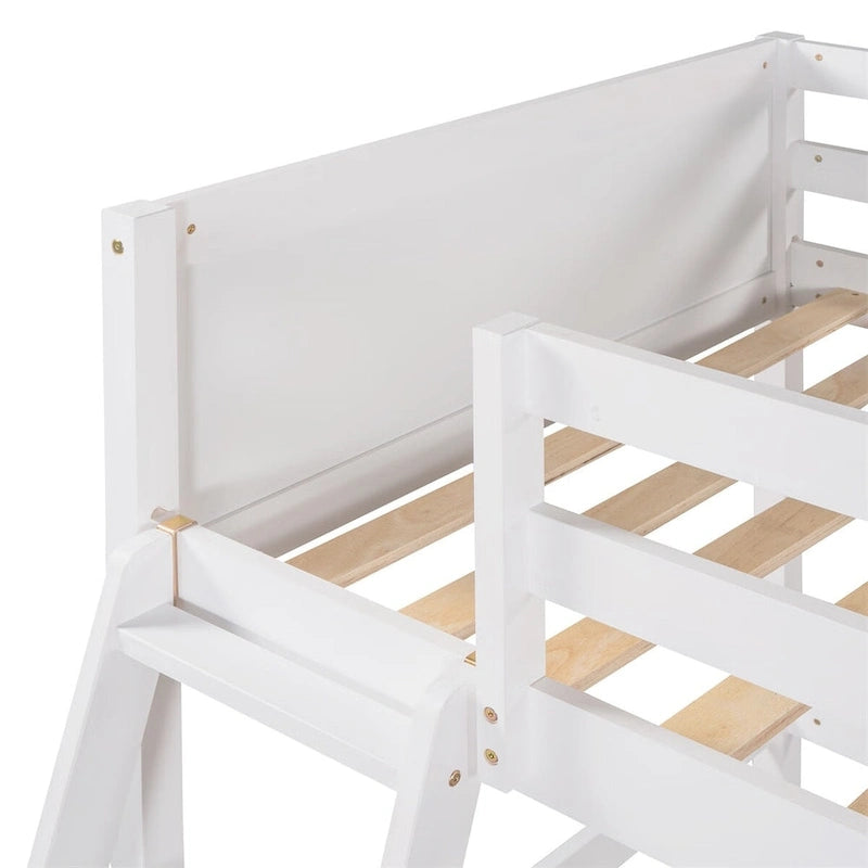 Lit mezzanine simple en bois massif Merax avec échelle