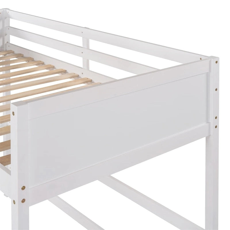 Lit mezzanine simple en bois massif Merax avec échelle