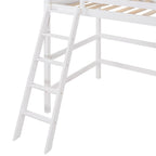 Lit mezzanine simple en bois massif Merax avec échelle