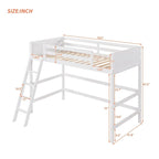 Lit mezzanine simple en bois massif Merax avec échelle