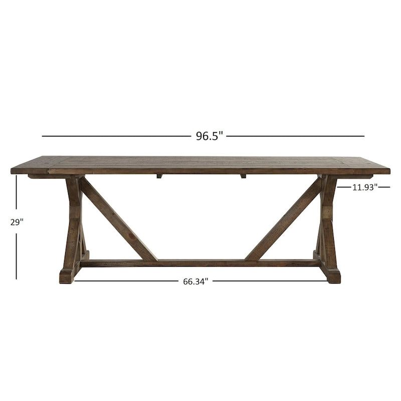 Table de ferme sur tréteaux Paloma en bois recyclé par