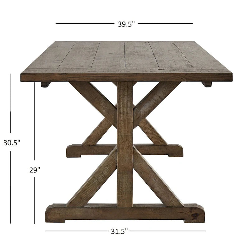 Table de ferme sur tréteaux Paloma en bois recyclé par