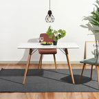 HomyLin Table à Manger Rectangulaire Blanche de 120 cm pour 4 à 6 Personnes