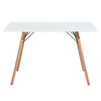 HomyLin Table à Manger Rectangulaire Blanche de 120 cm pour 4 à 6 Personnes