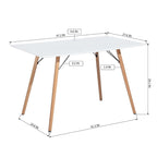 HomyLin Table à Manger Rectangulaire Blanche de 120 cm pour 4 à 6 Personnes