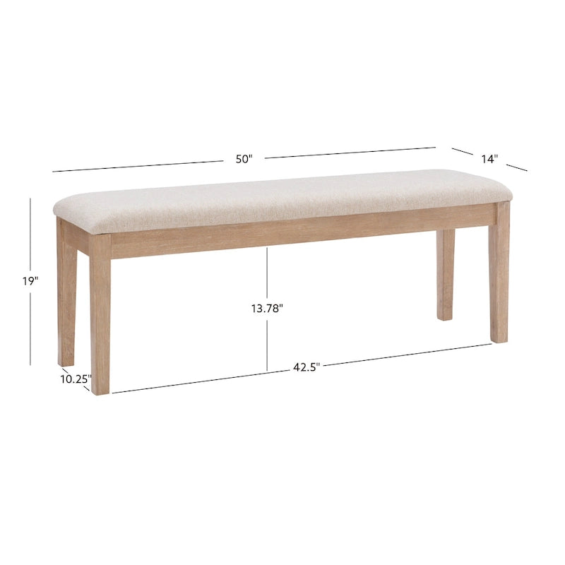 Banc de salle à manger en bois massif Dolan Farmhouse
