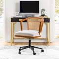 Chaise de bureau Ingrid pivotante en rotin à hauteur réglable par