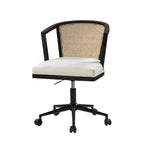Chaise de bureau Ingrid pivotante en rotin à hauteur réglable par