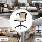 Chaise de bureau Ingrid pivotante en rotin à hauteur réglable par
