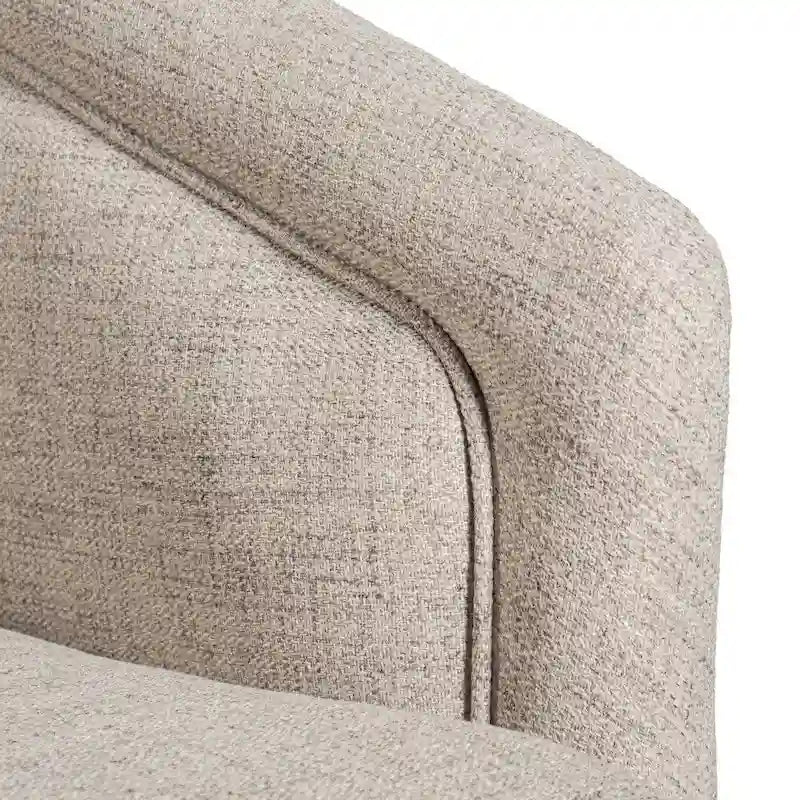 Fauteuil d'appoint rembourré de style club traditionnel avec piétement en métal pivotant à 360°