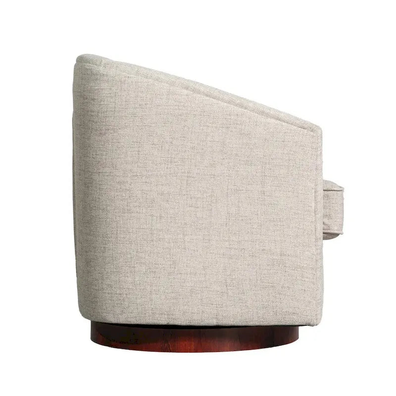 Fauteuil d'appoint rembourré de style club traditionnel avec piétement en métal pivotant à 360°
