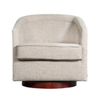Fauteuil d'appoint rembourré de style club traditionnel avec piétement en métal pivotant à 360°