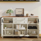 Buffet de ferme avec rangement, bahut 2 tiroirs pour cuisine et salle à manger