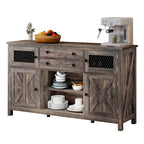 Buffet de ferme avec rangement, bahut 2 tiroirs pour cuisine et salle à manger
