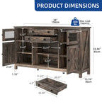 Buffet de ferme avec rangement, bahut 2 tiroirs pour cuisine et salle à manger