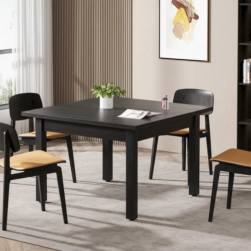 39.4 Square Dining Table with Solid Wood Legs for 4, Small Kitchen Tables for Dining Room
