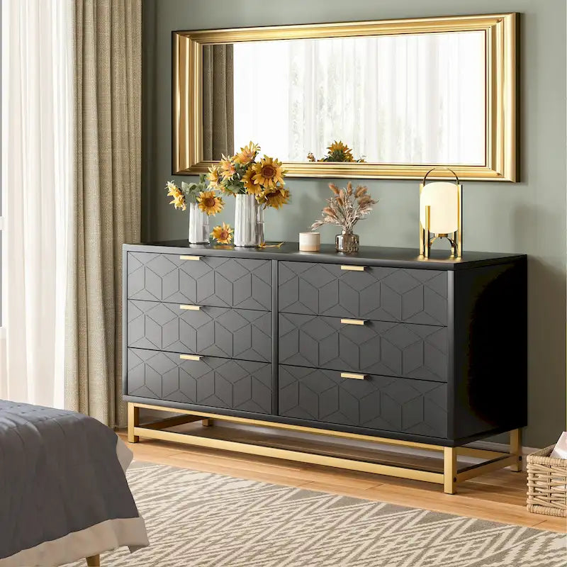 Commode 6 tiroirs pour chambre à coucher au style moderne