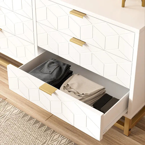 Commode 6 tiroirs pour chambre à coucher au style moderne