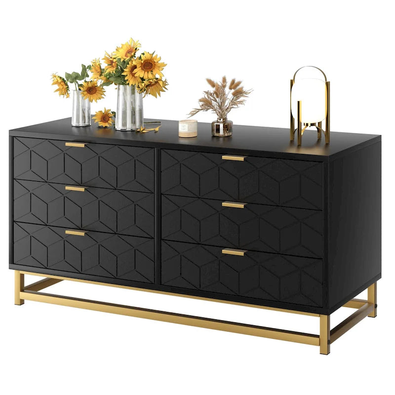 Commode 6 tiroirs pour chambre à coucher au style moderne