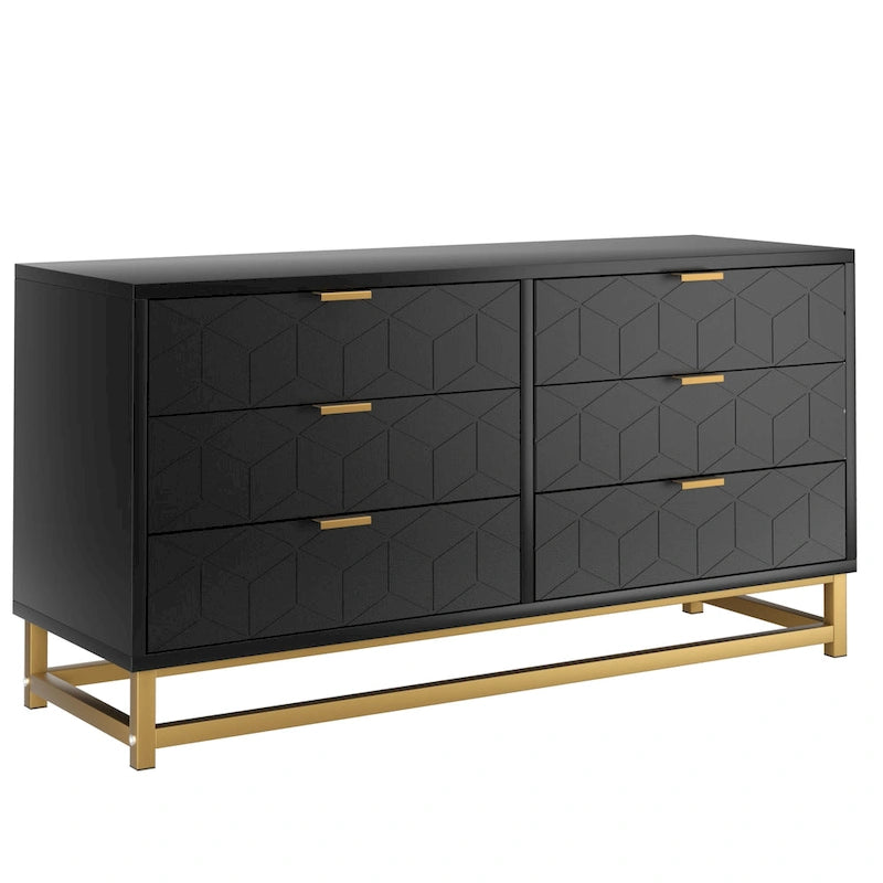 Commode 6 tiroirs pour chambre à coucher au style moderne