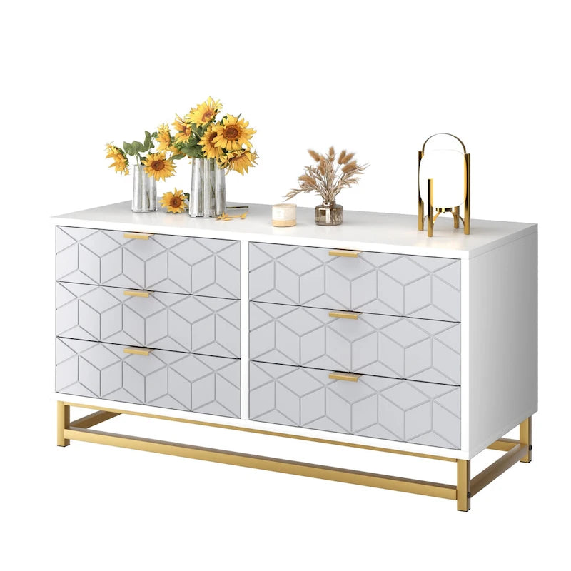 Commode 6 tiroirs pour chambre à coucher au style moderne