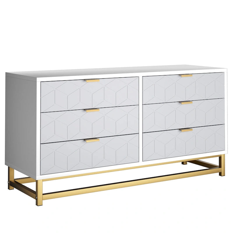 Commode 6 tiroirs pour chambre à coucher au style moderne