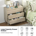 Anmytek Commode Moderne à 3 Tiroirs en Bois Meuble de Rangement pour Chambre à Coucher