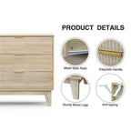 Anmytek Commode Moderne à 3 Tiroirs en Bois Meuble de Rangement pour Chambre à Coucher