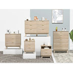 Anmytek Commode Moderne à 3 Tiroirs en Bois Meuble de Rangement pour Chambre à Coucher
