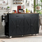 Îlot de cuisine de style campagnard avec prises électriques et panneaux abattants