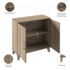 Armoire de rangement compacte Somerset avec portes et étagères par