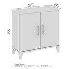Armoire de rangement compacte Somerset avec portes et étagères par