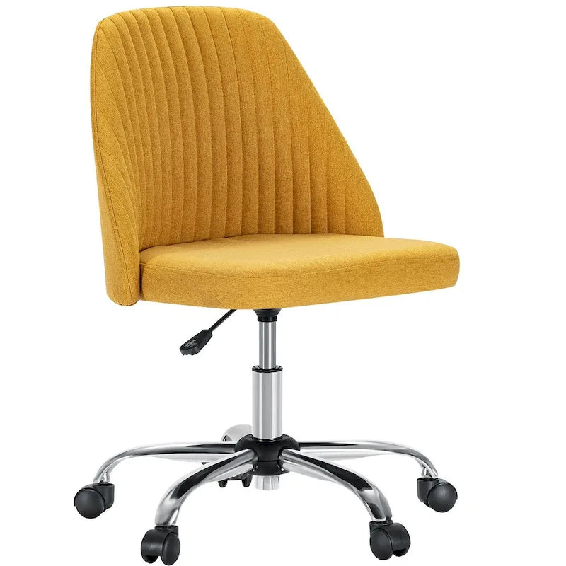 Chaise de bureau sans accoudoirs avec roulettes réglables pivotantes pour petits espaces