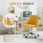Chaise de bureau sans accoudoirs avec roulettes réglables pivotantes pour petits espaces