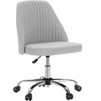Chaise de bureau sans accoudoirs avec roulettes réglables pivotantes pour petits espaces