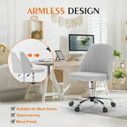 Chaise de bureau sans accoudoirs avec roulettes réglables pivotantes pour petits espaces