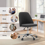 Chaise de bureau sans accoudoirs avec roulettes réglables pivotantes pour petits espaces