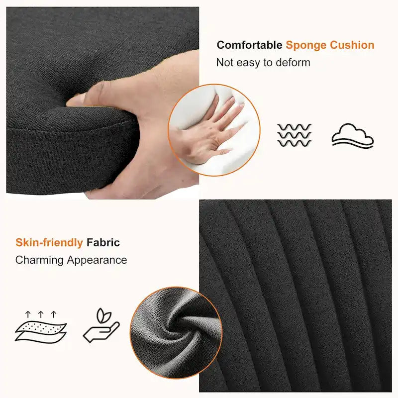 Chaise de bureau sans accoudoirs avec roulettes réglables pivotantes pour petits espaces