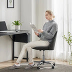 Chaise de bureau sans accoudoirs avec roulettes réglables pivotantes pour petits espaces