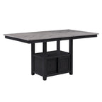 Table hauteur comptoir Patricia 152 -183 cm, extensible, gris clair, noir